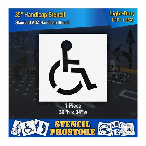 Miniatura 7 de Plantilla para estacionamiento – 39 pulgadas – Plantilla ADA para discapacitados (4 "trazos) – 39 pulgadas x 34 pulgadas x 1/8 pulgadas (128 mil)