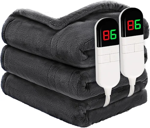 Miniatura 14 de Manta eléctrica individual de 62 x 84 pulgadas – Manta eléctrica suave y acogedora de primera calidad con 6 niveles de calefacción, manta Sherpa