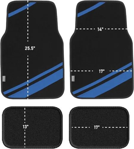 Miniatura 4 de FH Group Alfombrillas de Piso de Coche – Alfombrillas de Alfombra para Automóvil, Alfombrillas de Piso Automotrices de Ajuste Universal, Azul