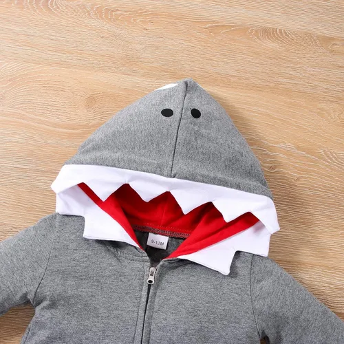 Miniatura 5 de Infant Newborn Baby Boys Girls Dinosaur Shark Long Sleeve Hoodie Romper Onesies Jumpsuit Outfits