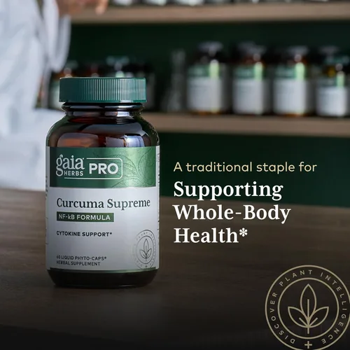 Miniatura 5 de GAIA HERBS PRO Curcuma Supreme - Apoya la salud inmunológica* - Extracto de raíz de cúrcuma y extracto de fruta de pimienta negra - Ingredientes