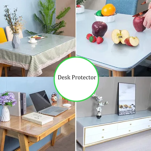 Miniatura 6 de Mantel de vinilo transparente rectangular de plástico, impermeable, resistente al aceite, protector de mesa de PVC para cocina, mesa de comedor