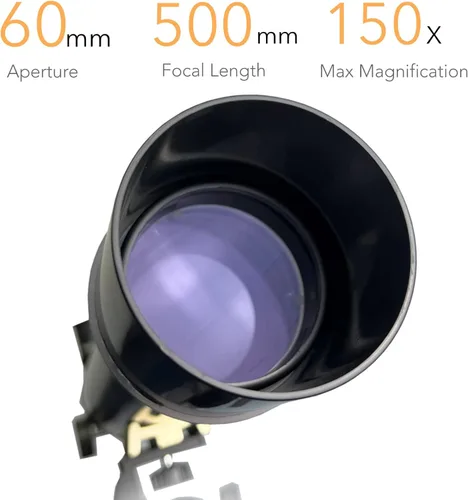 Miniatura 7 de Telescopio SpectrumOI para niños y adultos, regalo de astronomía, refractor de apertura de 2.362 in con bolsa de transporte y soporte para teléfono
