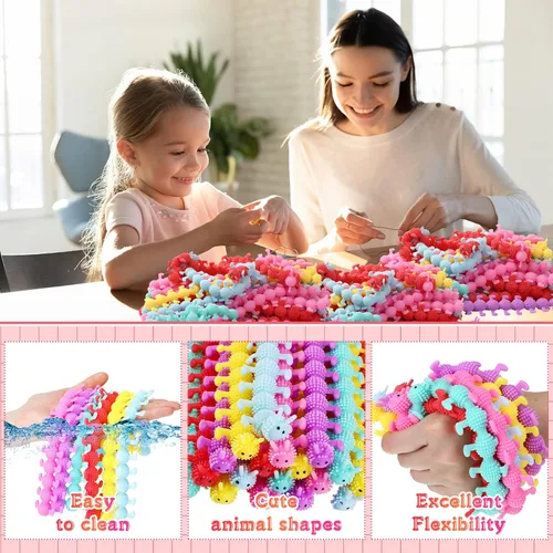 Miniatura 3 de Chivao Paquete de 100 juguetes sensoriales de cuerda elástica a granel, juguetes sensoriales para niños y adultos, gusanos coloridos para aliviar