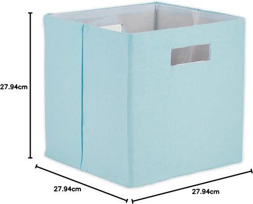 Miniatura 10 de DII Cubo de almacenamiento plegable de poliéster, sólido, ligero y duradero, cuadrado pequeño, 11 x 11 x 11 pulgadas, color azul huevo de Robin
