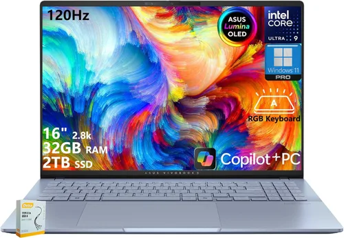 Miniatura 10 de ASUS Vivobook S16 Copilot+ AI PC Laptop 16 pulgadas 2.8k OLED 120Hz Intel Core Ultra 9 285H 32GB RAM 1TB SSD Retroiluminación RGB