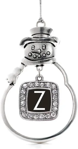 Miniatura 74 de Inspired Silver - Adorno de rodillo de reina - Adorno cuadrado de plata con muñeco de nieve con joyas de circonita cúbica