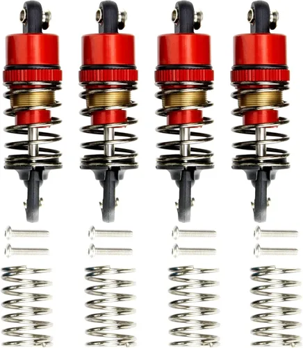 Miniatura 6 de Kit de amortiguador de amortiguador de choque de aceite RC de 2.165 in para Tamiya TT01 TT02 M05 TA05 1/10 RC chasis de coche piezas de Rojo