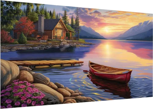 Miniatura 24 de DOTZSO Paquete de 6 Pintura de Diamantes para Adultos, Kit de Pintura de Diamante 5D para Bricolaje, Kit Completo de Arte de Diamantes con Pintura