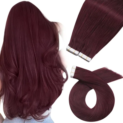 Miniatura 13 de Moresoo Extensiones de cabello humano real con cinta adhesiva, sin costuras, #1 negro azabache, 20 piezas, 1.76 oz (50 g), 24 pulgadas