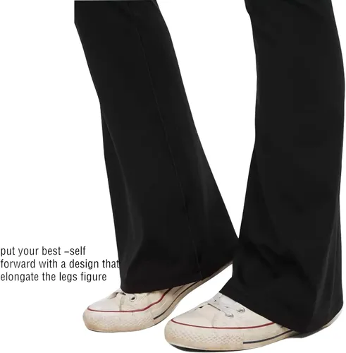 Miniatura 5 de Pantalones de yoga con corte de bota para mujer, leggings acampanados para mujer, cintura alta, cruzada, entrenamiento, descanso, pantalones