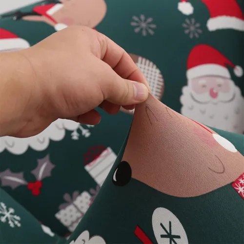 Miniatura 4 de Yiran - Funda de sofá verde de Navidad, protector de muebles para niños y mascotas con Santa Claus impreso, funda elástica para sofá de 3 plazas