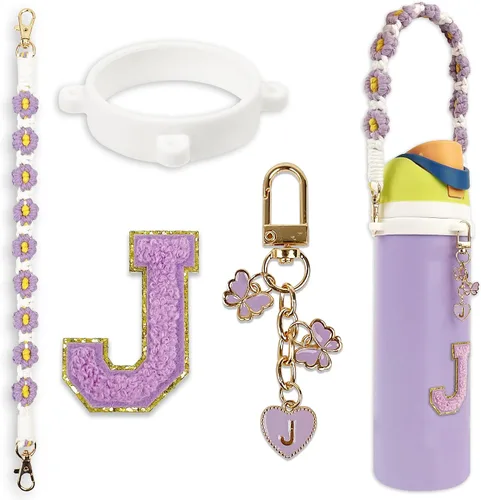 Miniatura 63 de Lindo juego de dijes de letras compatible con botella de agua Owala de 24 oz, 32 oz, 40 oz, Owala Kids, vaso térmico de café Owala, Owala FreeSip