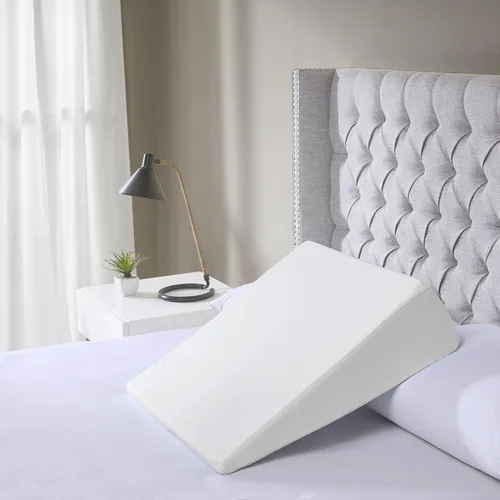 Miniatura 2 de Sleep Philosophy Almohada de espuma viscoelástica con soporte ergonómico lavable a máquina, funda extraíble súper suave, cuña blanca 22 pulgadas