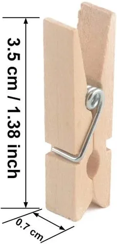 Miniatura 4 de COOLAKE Alfileres de madera de 1.38 pulgadas, paquete de 100 mini clips de papel fotográfico con cordel de yute de 100 pies para fotos, cuerdas