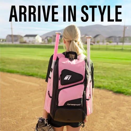 Miniatura 6 de Tonesport, Bolsa de Béisbol - Mochila para Béisbol, Sóftbol, T-Ball - Bolsa de Bate para Adultos y Jóvenes Rosa