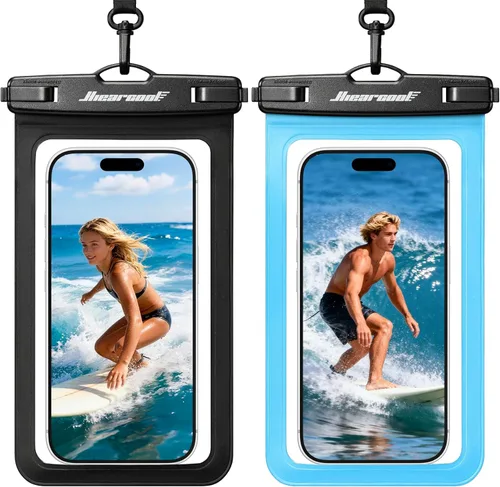 Miniatura 26 de Hiearcool Funda impermeable para iPhone, Bolsa impermeable para teléfono, Artículos esenciales de viaje, Accesorios de crucero, Imperdibles - 4 negro