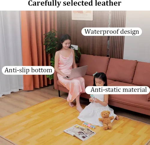 Miniatura 5 de Electric Heated Floor Mat, Graphene Electric Heated Rug, Timed Temperature Control, Fast Heating, Suitable Living Room Bedroom Office(B,120 * 200cm)