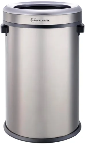 Miniatura 8 de SIMPLI-MAGIC Bote de basura de 16 galones (60L) con tapa abierta – Bote de basura comercial redondo – Resistente a las manchas, fácil de limpiar