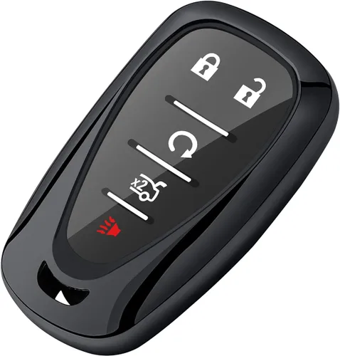 Tukellen Funda para llavero Chevrolet de TPU suave, protección completa, compatible con Chevy Equinox Traverse Malibu Camaro Cruze Blazer Spark Negro