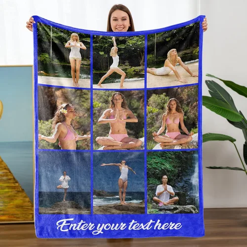 Miniatura 21 de Mantas personalizadas con fotos, manta personalizada con nombre de imagen para esposa, marido, novio, novia, aniversario, Navidad, cumpleaños, 1 Foto