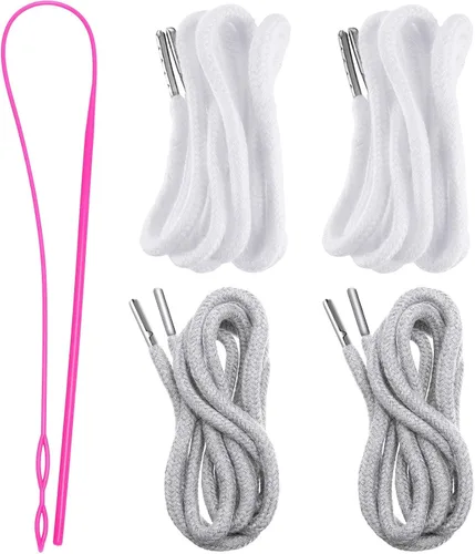 Miniatura 14 de Jetec Cordones de repuesto con cordón fácil de enhebrar para pantalones deportivos, pantalones cortos, pantalones, chaquetas (beige, azul marino)