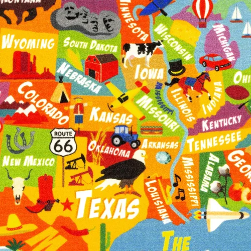 Miniatura 3 de KC Cubs 8x10 Mapa de Estados Unidos de EE. UU. Alfombra de Coches de Juguete para Carretera – Alfombra de Juego Educativa para Niños, Pequeñines