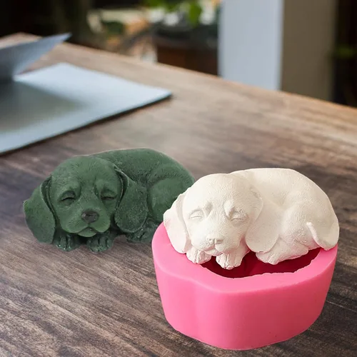 Miniatura 7 de 2 moldes de jabón de silicona para perros, forma de hueso de pata de cachorro 3D, molde de fondant de silicona, lindo molde de vela para perro, cera