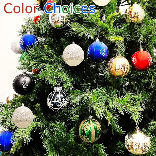 Miniatura 3 de Allgala - Paquete de 6 bolas para decorar el árbol de Navidad, 3" con lujosa decoración con brillantina (negro)
