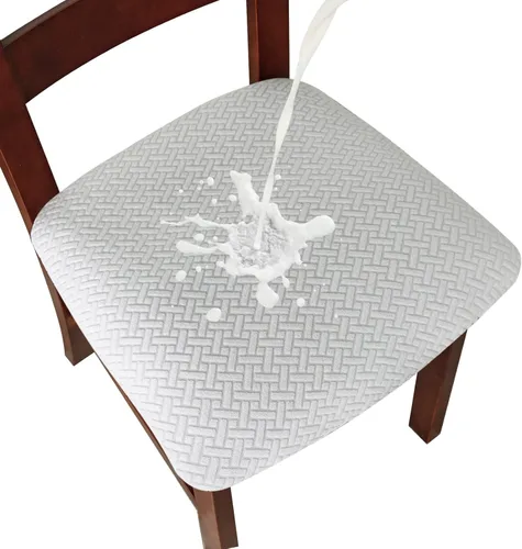 Genina Fundas de asiento impermeables para sillas de comedor, fundas de asiento de silla de comedor, fundas de asiento de cocina, fundas de asiento