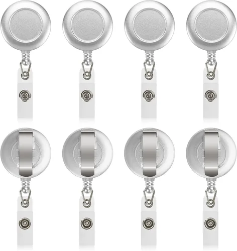 Miniatura 8 de JANYUN 50 Piezas Clips Retráctiles de Carrete de Insignias Portador para Colgar Tarjeta de Identificación Nombre Llavero (Negro)