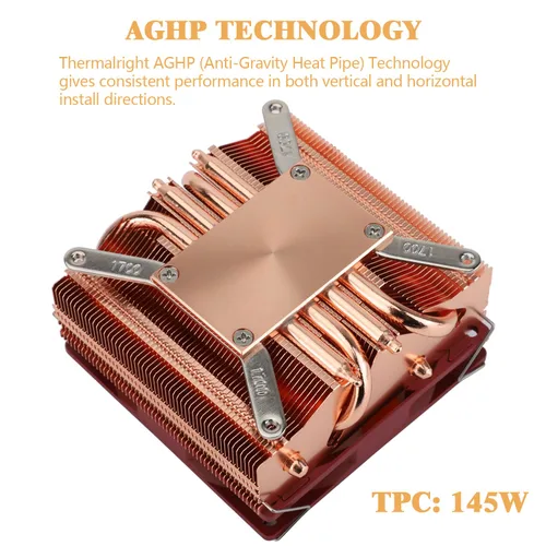 Miniatura 2 de Thermalright AXP90-X53 - Enfriador de aire para CPU de perfil bajo completo ITX, 53 mm de altura, ventilador TL-9015R PWM delgado, tecnología AGHP