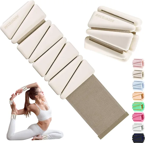 Miniatura 37 de BECOJADDE Pesas de Tobillo para Mujeres Pesas de Muñeca Juego de 2 (1 lb/2 lbs Cada Una) Peso Ajustable para Brazo y Pierna para Mujeres y Hombres