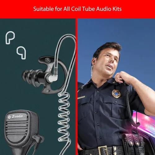 Miniatura 3 de Zeadio Auricular de triple brida, cómodo tapón de silicona para oído – grande, par de 4, negro