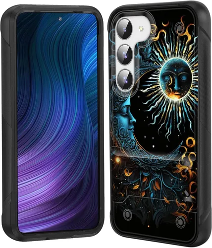 Miniatura 26 de Funda para Galaxy S24 Plus con soporte, doble capa híbrida de policarbonato duro y silicona suave, resistente a prueba de golpes, funda protectora