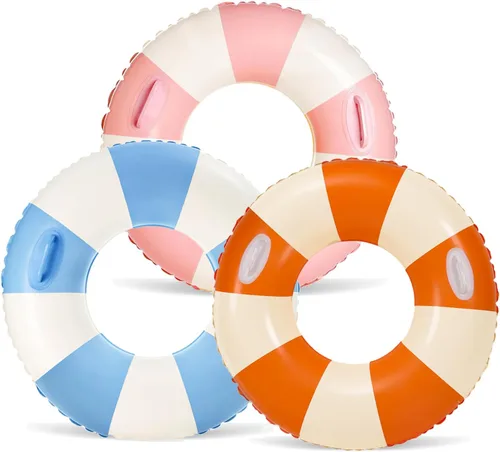 Anillo de natación grande con asas para adultos, anillos clásicos de piscina de 47 pulgadas, tubos interiores de piscina, flotadores inflables de