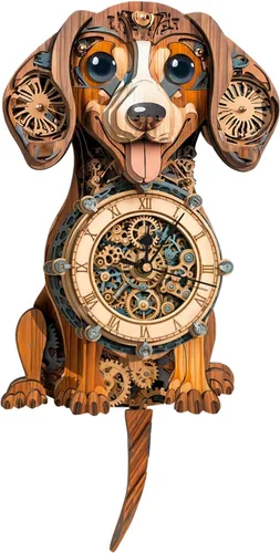 Miniatura 8 de Rompecabezas de madera 3D para adultos, kit de modelo de reloj de dragón azul con péndulo, rompecabezas 3D para adultos, kit de reloj de pared DIY