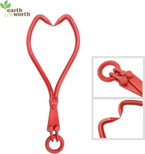 Miniatura 7 de Earth Worth - Pinzas deslizantes - Agarrador de troncos de 32 pulgadas con anillo para conectar con cadena, herramientas de tala para silvicultura