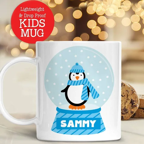 Miniatura 5 de Taza de Navidad personalizada con diseño de muñeco de nieve con nombre de niños, irrompible, apta para lavavajillas, sin BPA