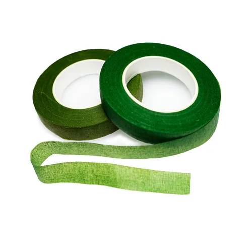 BEADNOVA Cinta floral de 1/2 pulgada mezcla de flores verde oscuro para ramos, arreglos florales, tallo envolvente para manualidades (verde oscuro y