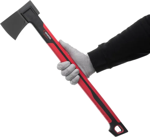 Miniatura 11 de INTERTOOL Hacha larga para acampar con hacha para cortar madera y leñar, herramienta de hacha de 18 pulgadas para dividir leña y supervivencia al
