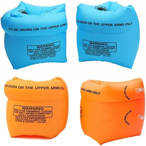 Miniatura 8 de 2 – 4 unidades de flotadores inflables de natación, alas de agua flotantes, anillo de brazo de natación para niños y adultos 30-150 libras Azul