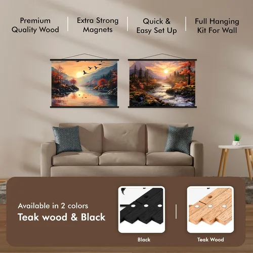 Miniatura 4 de Travelization Colgador Magnético para Pósteres de 12" Marco para Póster con Imanes Fuertes, Kit Completo para Colgar Pósteres, Arte, Mapas y Más