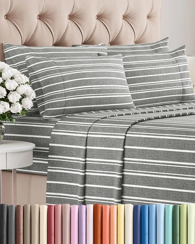 Miniatura 57 de Juego de sábanas Queen de 6 piezas, sábanas tamaño Queen, ropa de cama suave de lujo de hotel, refrescante, cómoda y transpirable, 1 encimera, 1 26
