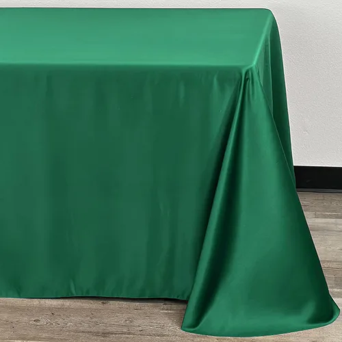 Miniatura 3 de YOUR CHAIR COVERS - Mantel rectangular L'Amour de 90 x 132 pulgadas - Mantel de boda prémium para mesas rectangulares de banquete de 6 pies - Verde