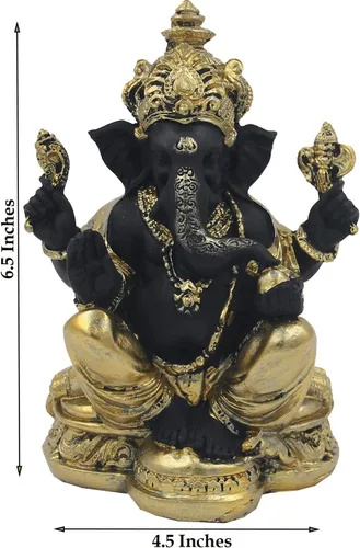 Miniatura 5 de DharmaObjects Ganesh Ganesha - Estatua de Ganesha (6.5 in), color dorado