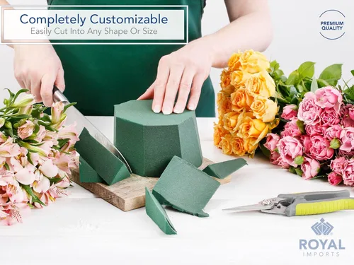 Miniatura 5 de Paquete de 2 bloques de espuma floral (9 x 4.3 x 3.1 pulgadas) para arreglos florales, espuma de floristería húmeda y seca para flores frescas