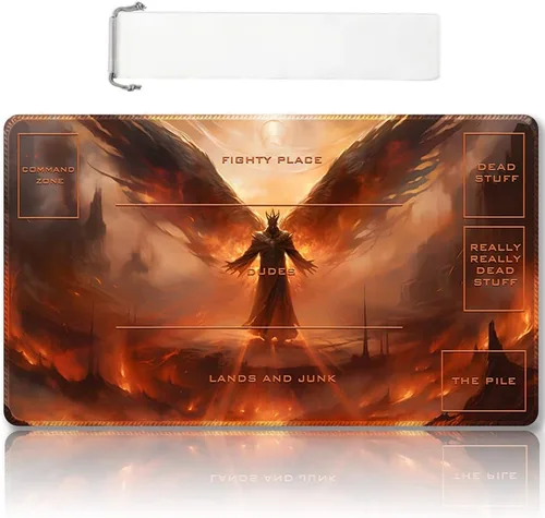 Miniatura 14 de Tapete de juego MTG cosido de alta calidad con zonas y respaldo de goma antideslizante, tapete de juego TCG para MTG y otros juegos de cartas, Dkt