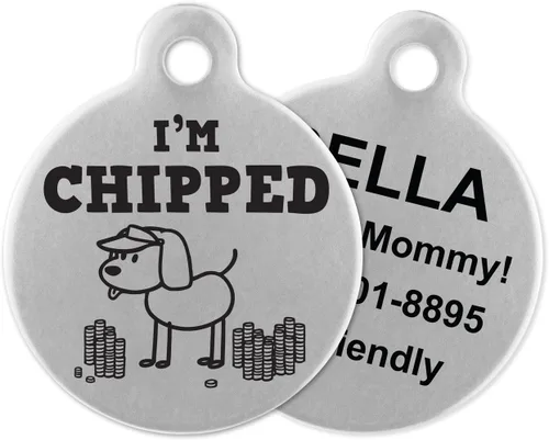 Miniatura 16 de If It Barks - Etiquetas de identificación de mascotas grabadas para perros - Etiquetas de identificación personalizadas de acero inoxidable - Estoy