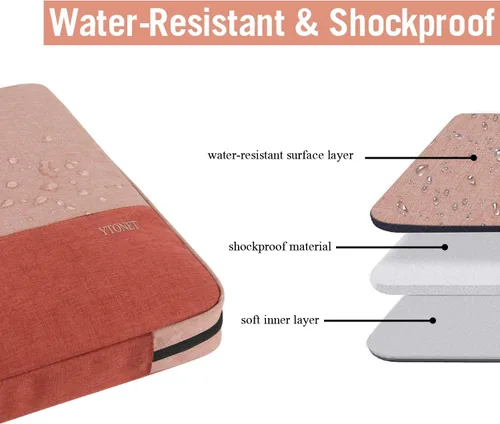 Miniatura 2 de Ytonet Funda profesional para transportar laptop de 15.6 pulgadas, resistente al agua, compatible con la TSA, con asas, compatible con laptops Rosa